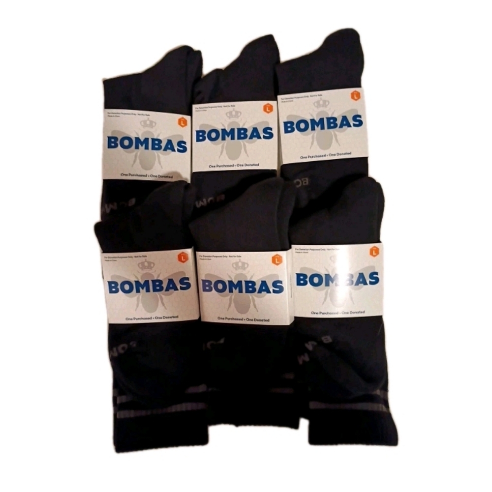 Bombas Honeycomb Crew Calf Socks Size Large Lot Of 6 Pairs Brand New Unisex